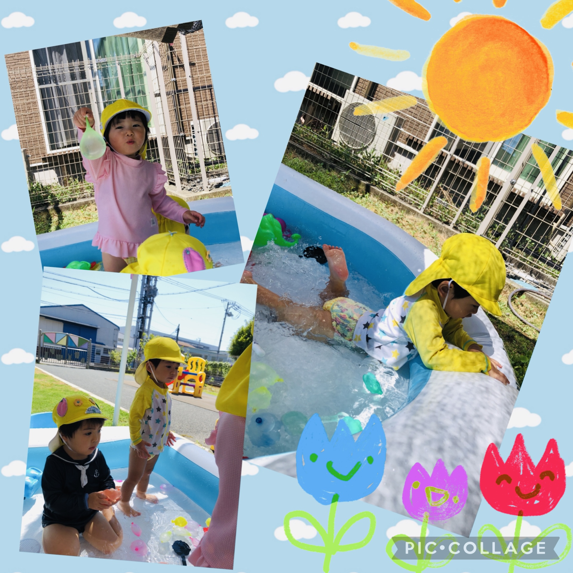 ☀️今日も元気にプール遊び🚿